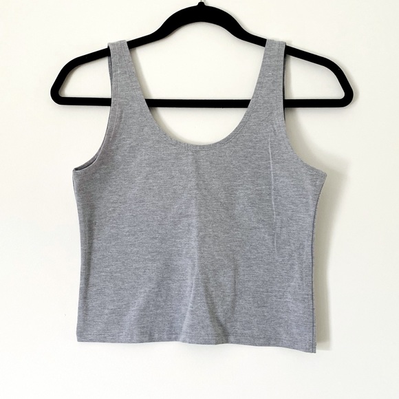 Topshop Tops - Topshop Crop Tank Gray Women Sleeveless Lounge NWT